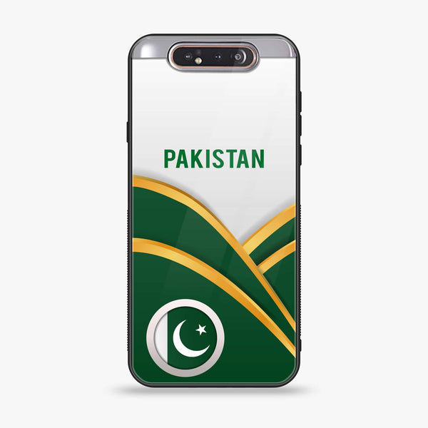 Samsung Galaxy A80 - Pakistani Flag Series - Premium Printed Glass soft Bumper shock Proof Case