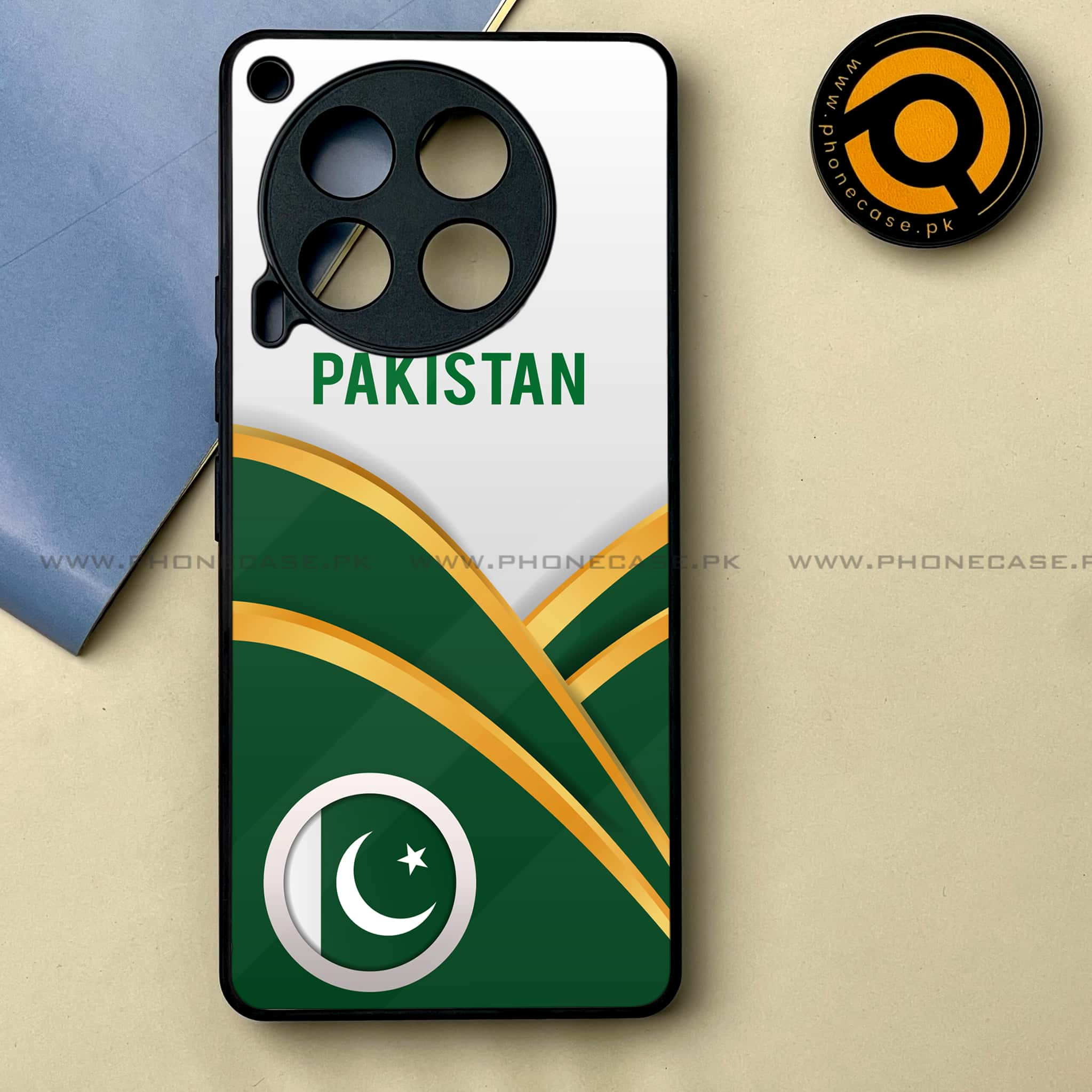 Tecno Camon 30 - Pakistani Flag Series -  Premium Printed Metal soft Bumper shock Proof Case