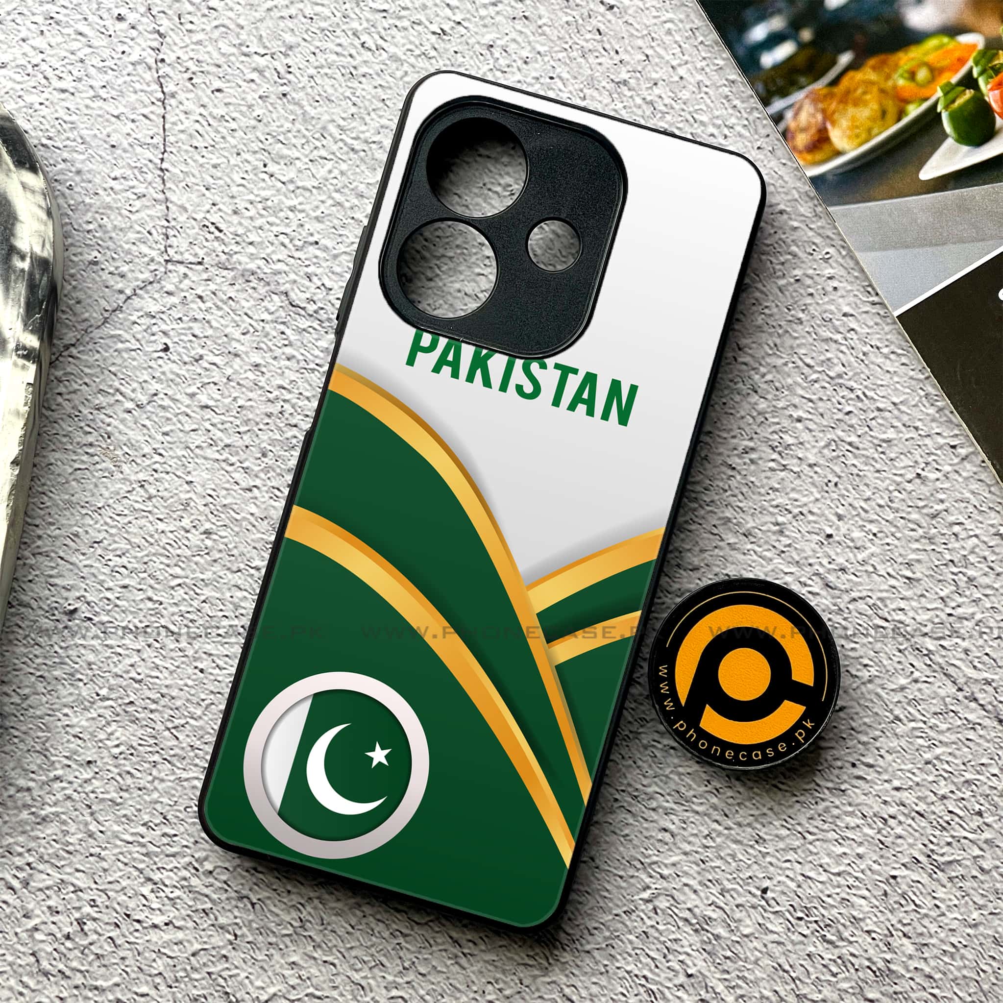 Oppo A5i - Pakistani Flag Series - Premium Metal Printed soft Bumper shock Proof Case