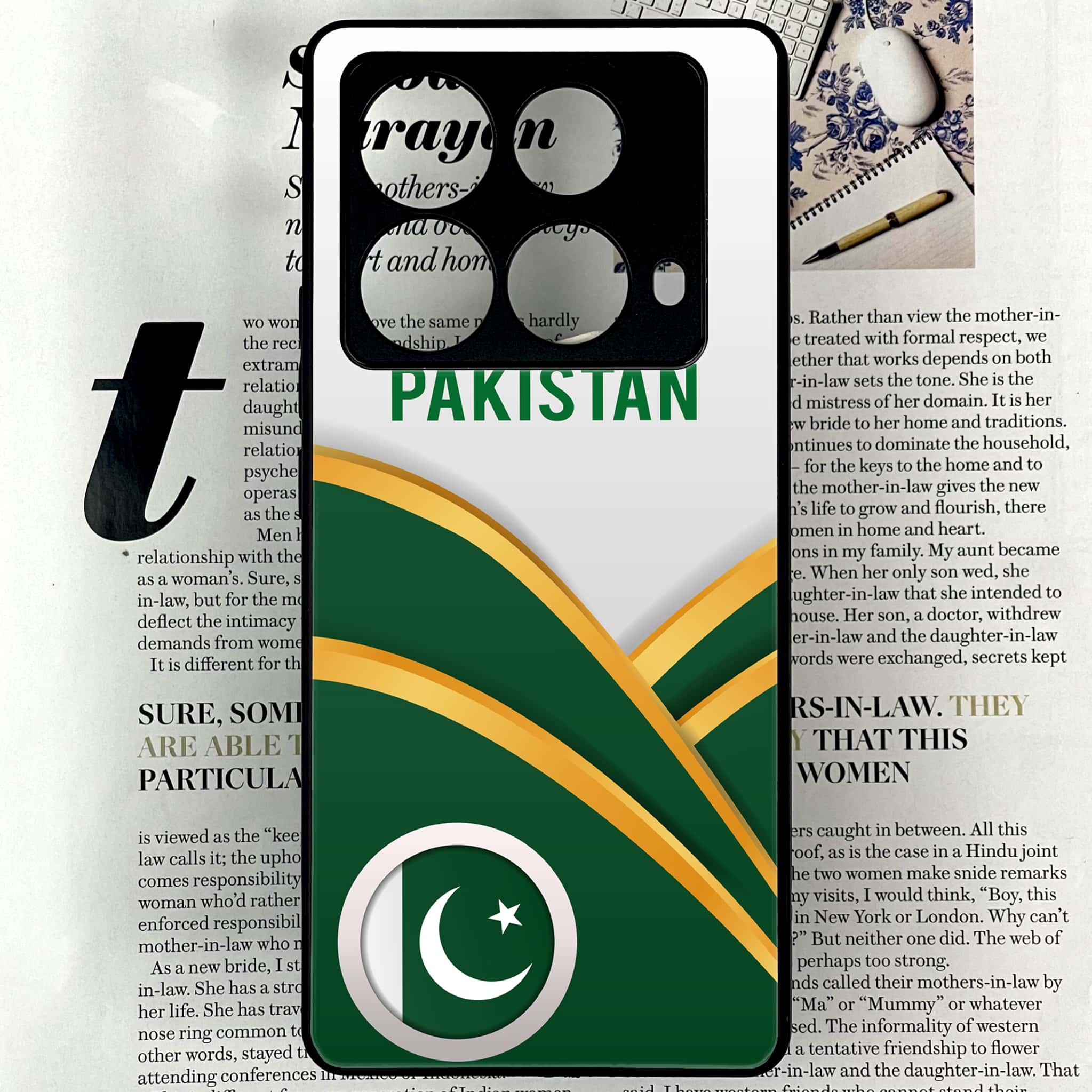 Infinix Note 40 4G - Pakistani Flag Series - Premium Printed Glass soft Bumper shock Proof Case