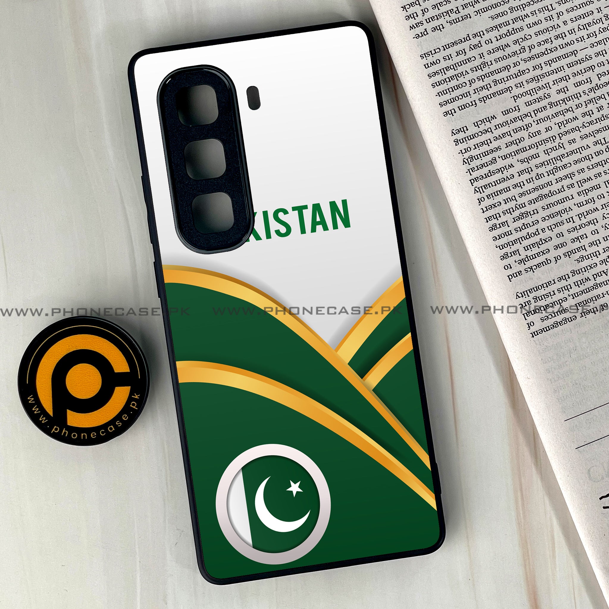 Infinix Hot 50 Pro Plus - Pakistani Flag Series - Premium Printed Glass soft Bumper shock Proof Case