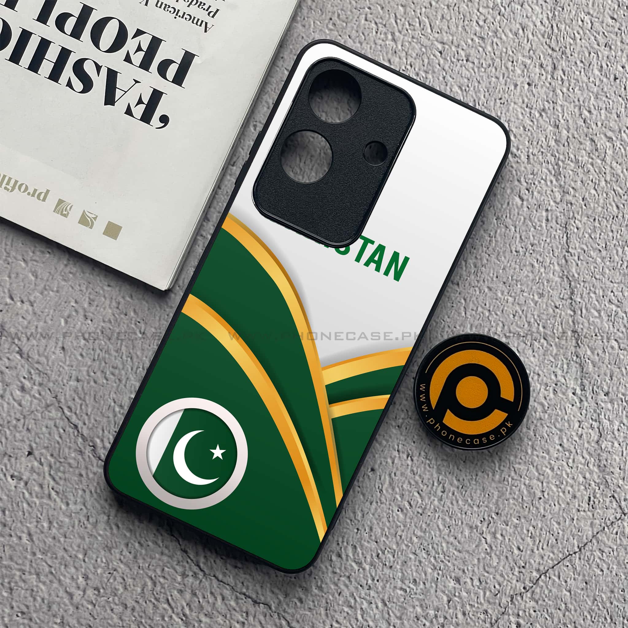Realme Note 60x - Pakistani Flag Series - Premium Metal  Printed soft Bumper shock Proof Case