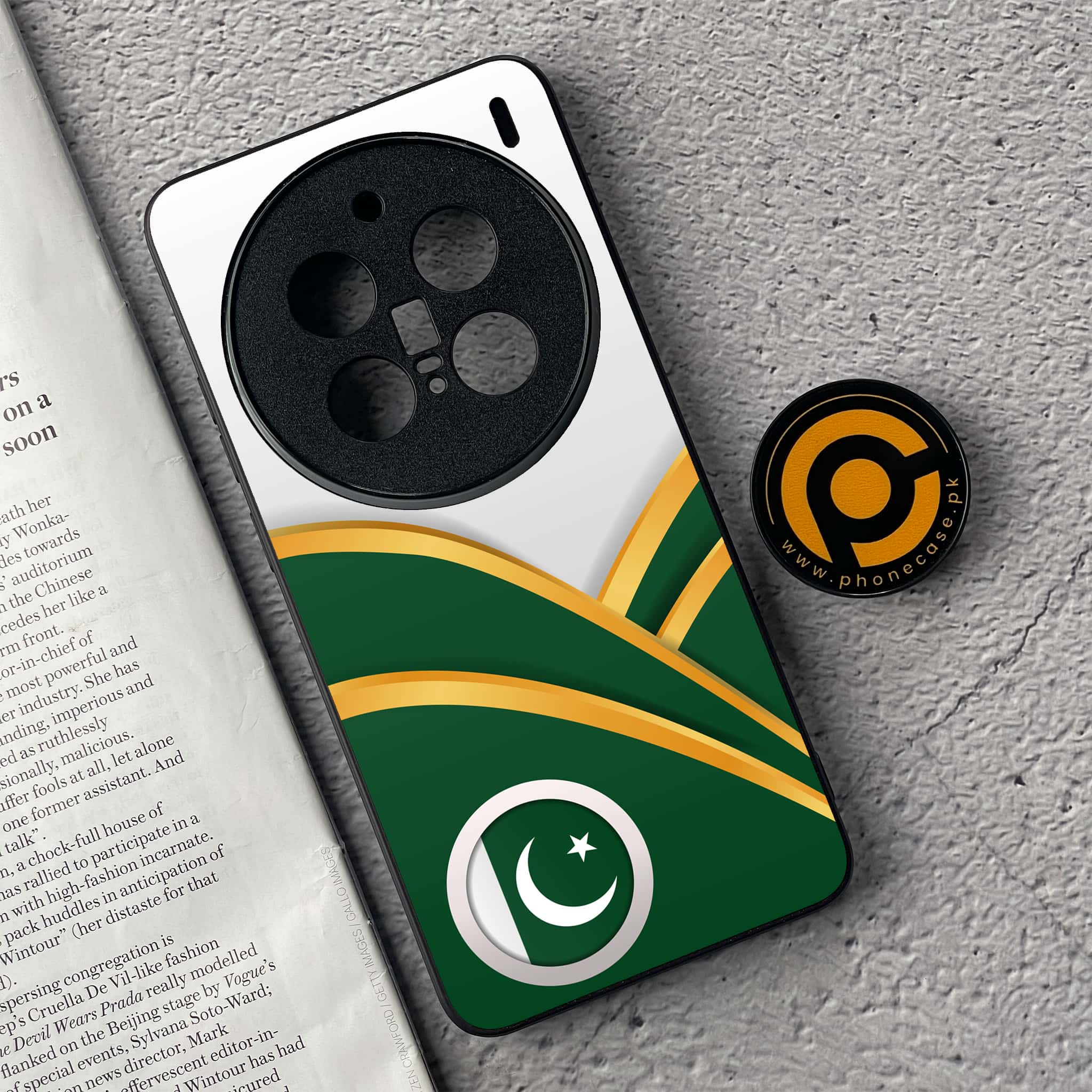 Vivo X200 Pro - Pakistani Flag Series - Premium Metal  Printed soft Bumper shock Proof Case