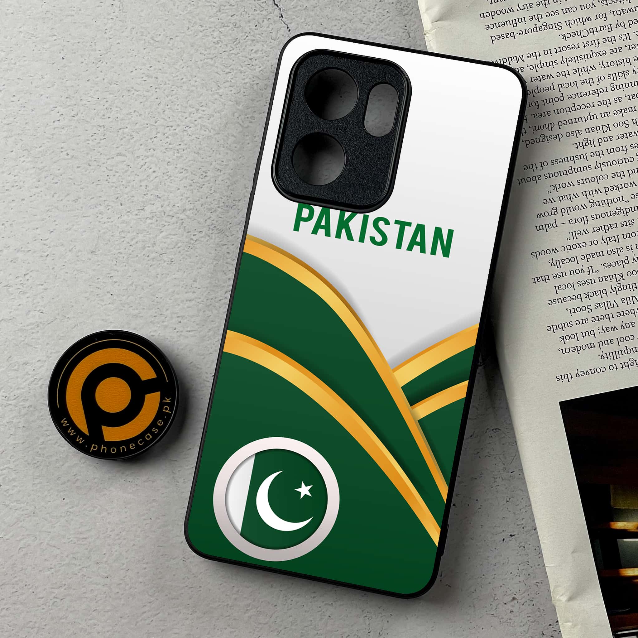 Oppo Reno 13F - Pakistani Flag Series - Premium Metal Printed Soft Bumper Shockproof Case