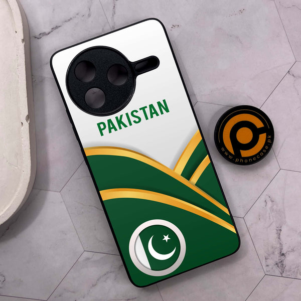 Xiaomi Poco F7 Pro 5G - Pakistani Flag Series - Premium Metal Printed soft Bumper shock Proof Case