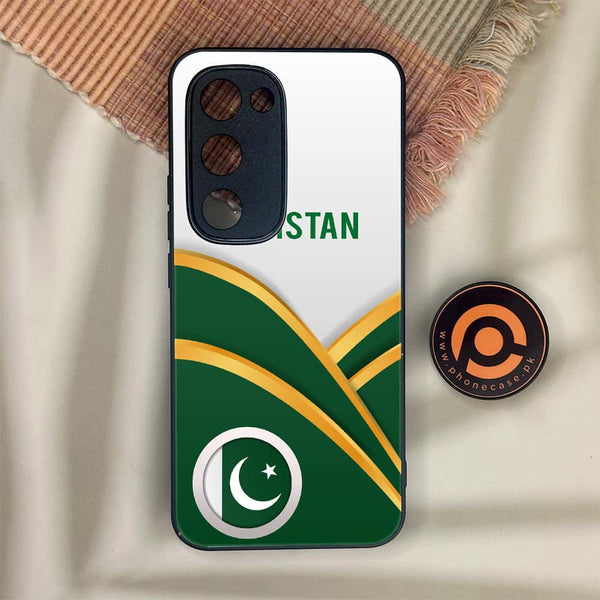 Tecno Spark 40 Pro Plus - Pakistani Flag Series - Premium Metal Printed soft Bumper shock Proof Case
