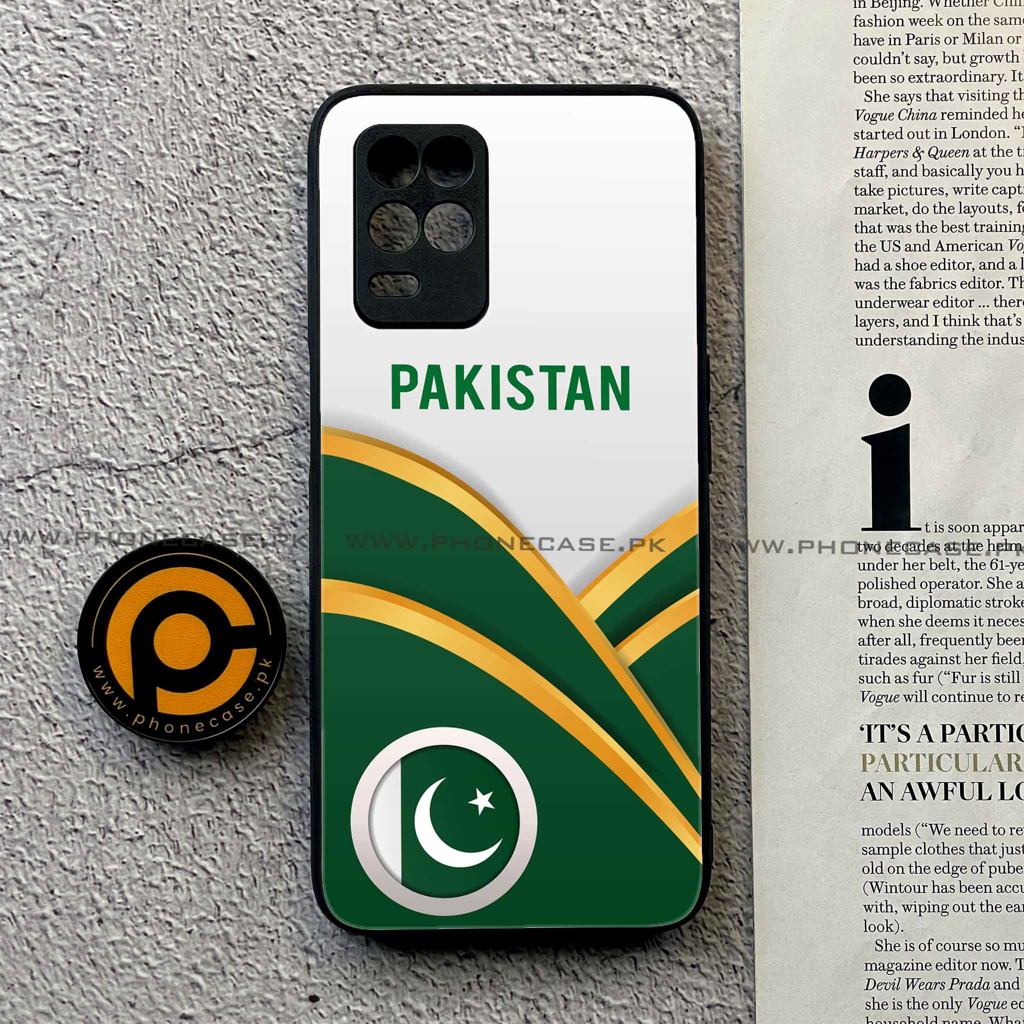 Realme Narzo 30 5G - Pakistani Flag Series - Premium Printed Glass soft Bumper shock Proof Case