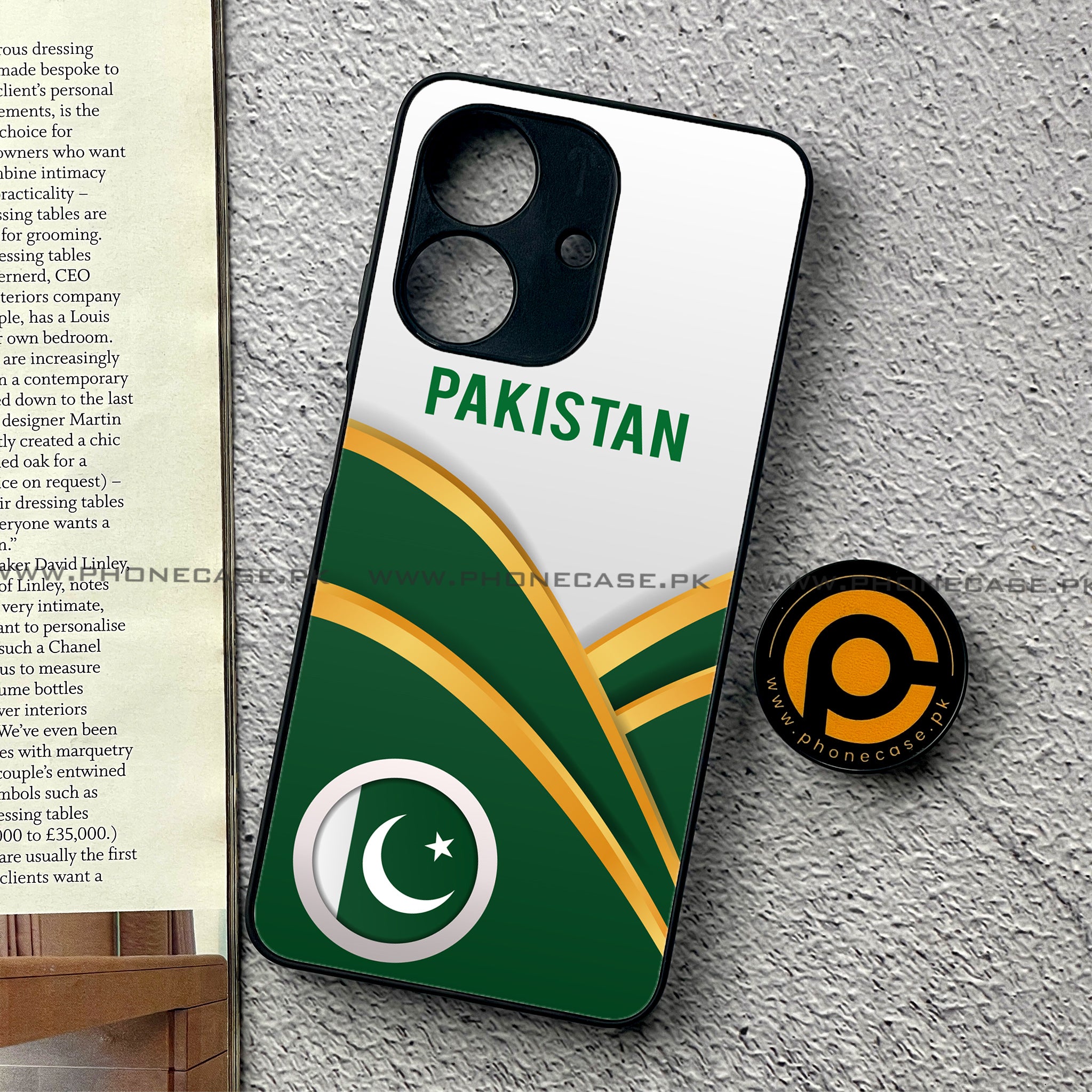 Realme Note 60 - Pakistani Flag Series - Premium Printed Glass soft Bumper shock Proof Case