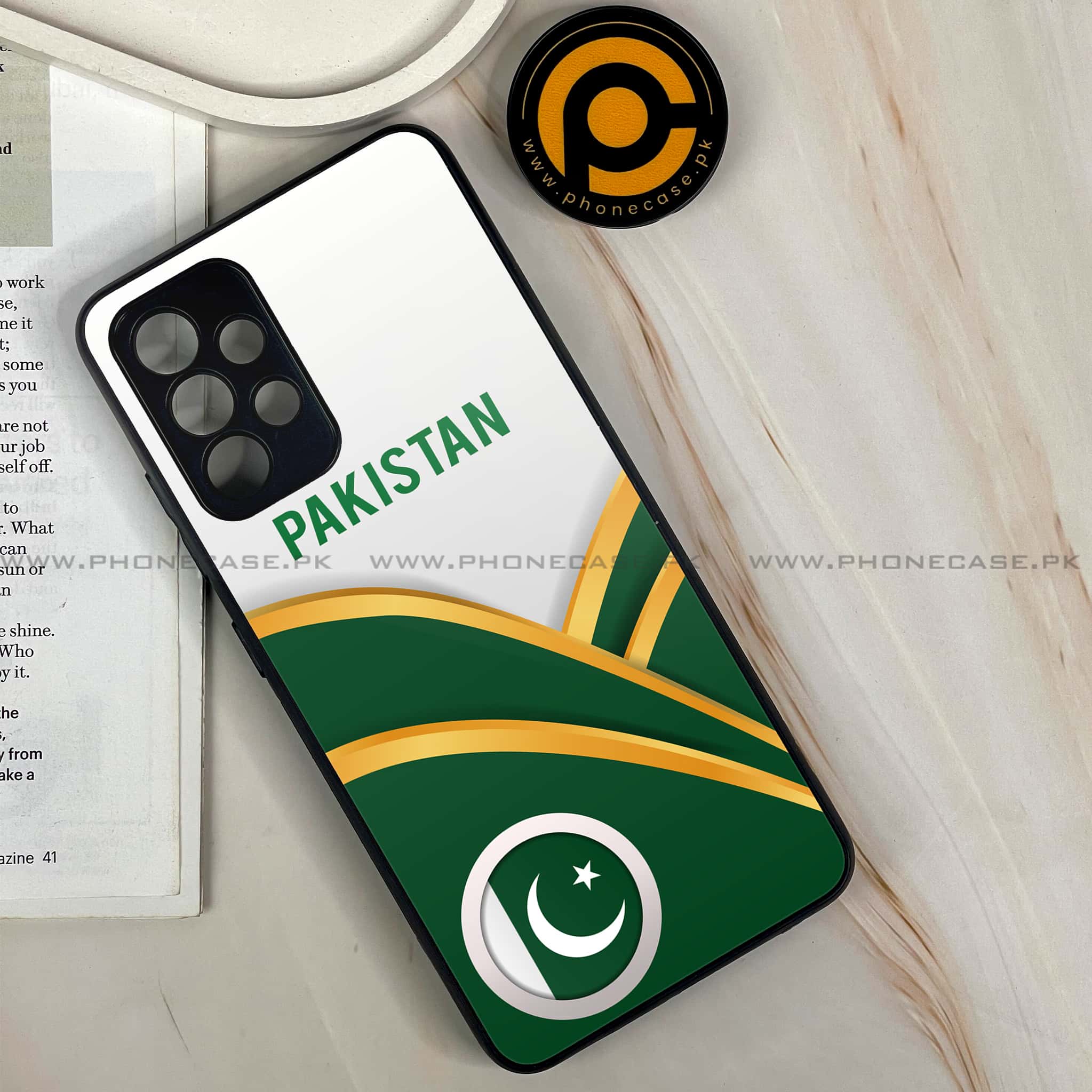Samsung Galaxy A13 - Pakistani Flag Series - Premium Printed Glass soft Bumper shock Proof Case