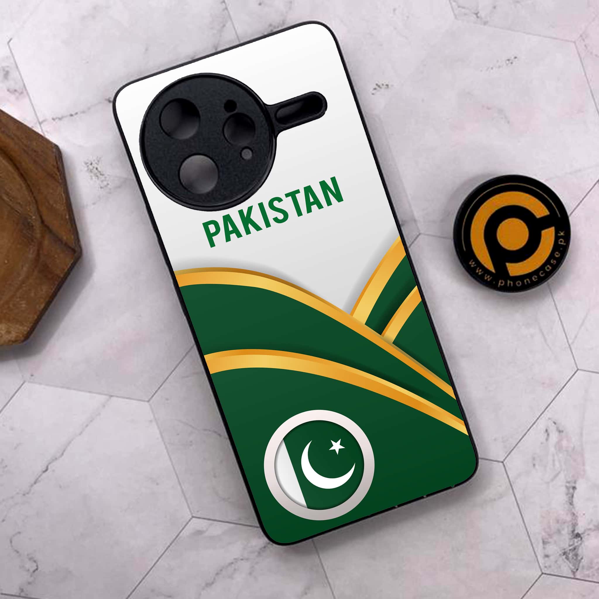 Xiaomi Poco F7 Ultra 5G - Pakistani Flag Series - Premium Metal Printed soft Bumper shock Proof Case