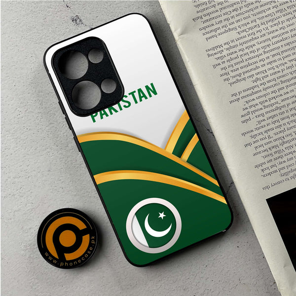 Oppo Reno 13 - Pakistani Flag Series - Premium Metal Printed Soft Bumper Shockproof Case