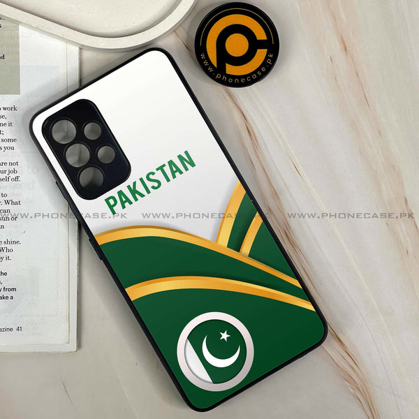 Samsung Galaxy A32 4G - Pakistani Flag  Design 1  - Premium Printed Glass soft Bumper shock Proof Case CS-25072