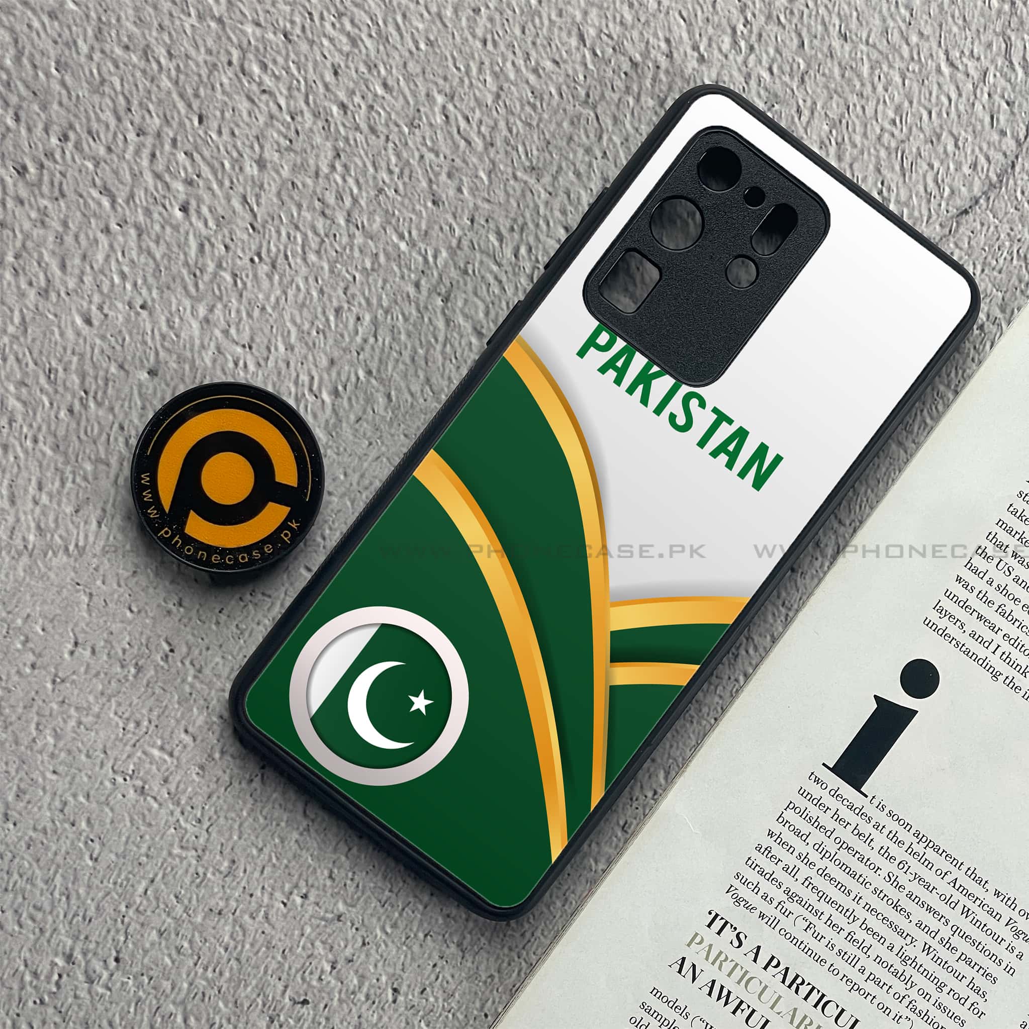 Samsung Galaxy S20 Ultra - Pakistani Flag Series - Premium Printed Glass soft Bumper shock Proof Case