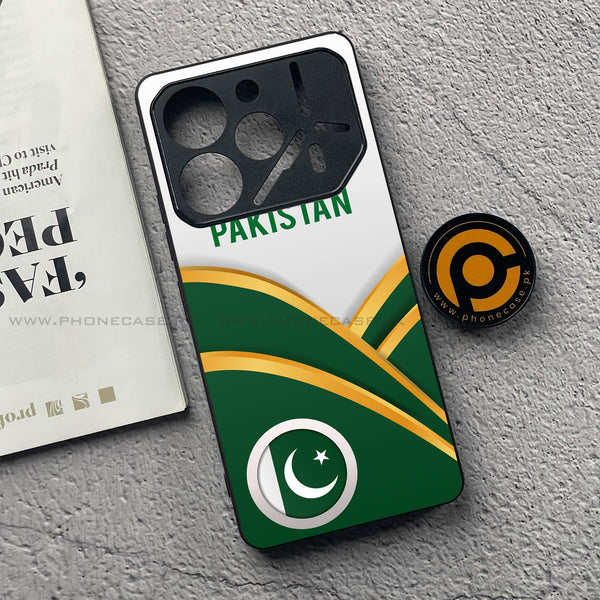 Tecno Pova 6 Pro - Pakistani Flag Series - Premium Printed Glass soft Bumper shock Proof Case