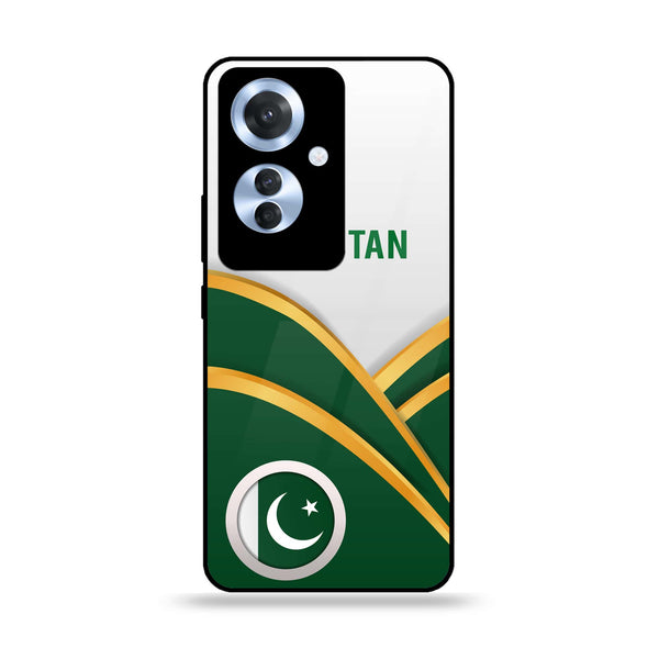 Oppo F25 Pro - Pakistani Flag Series - Premium Printed Glass soft Bumper shock Proof Case