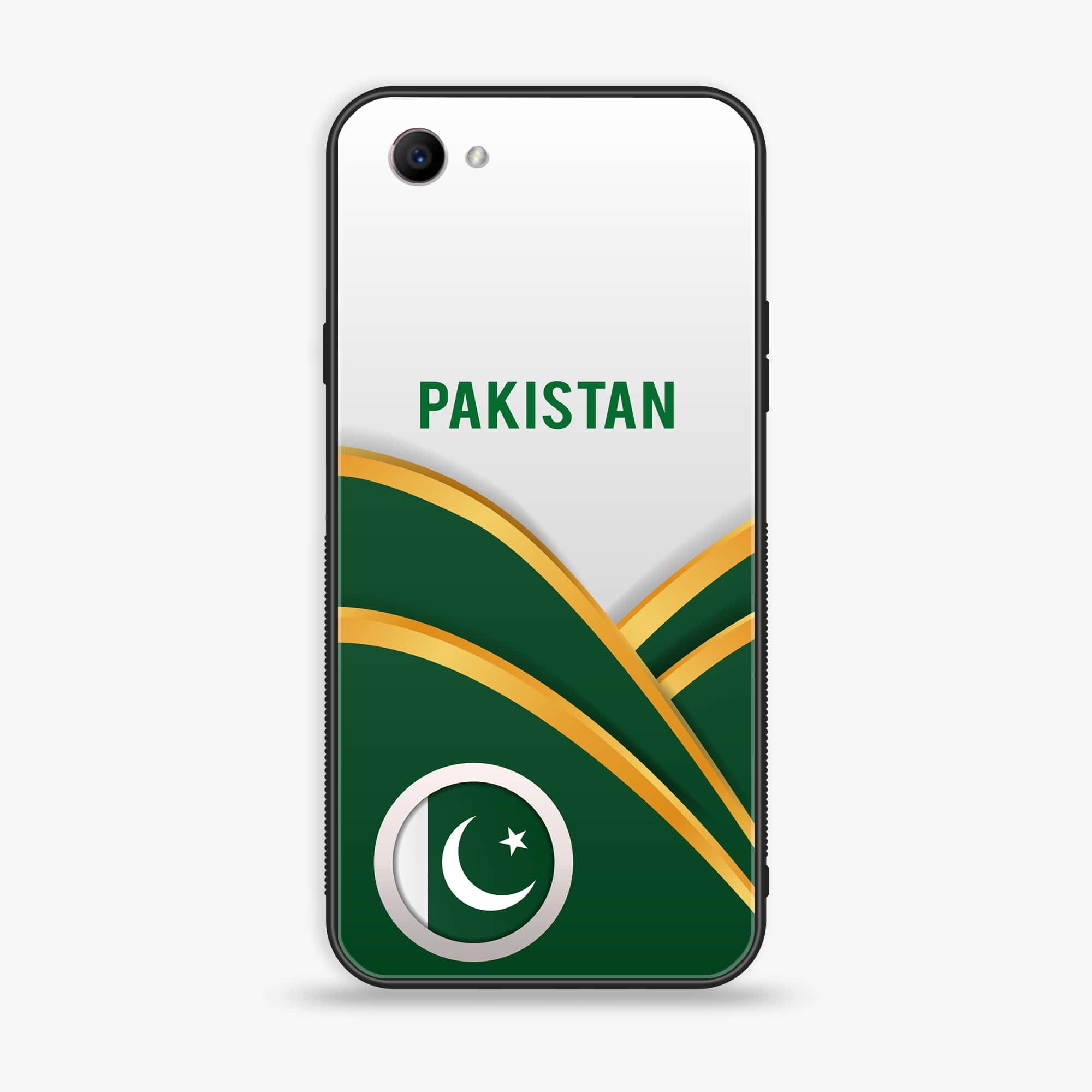 Oppo F7 Youth - Pakistani Flag Series - Premium Printed Glass soft Bumper shock Proof Case