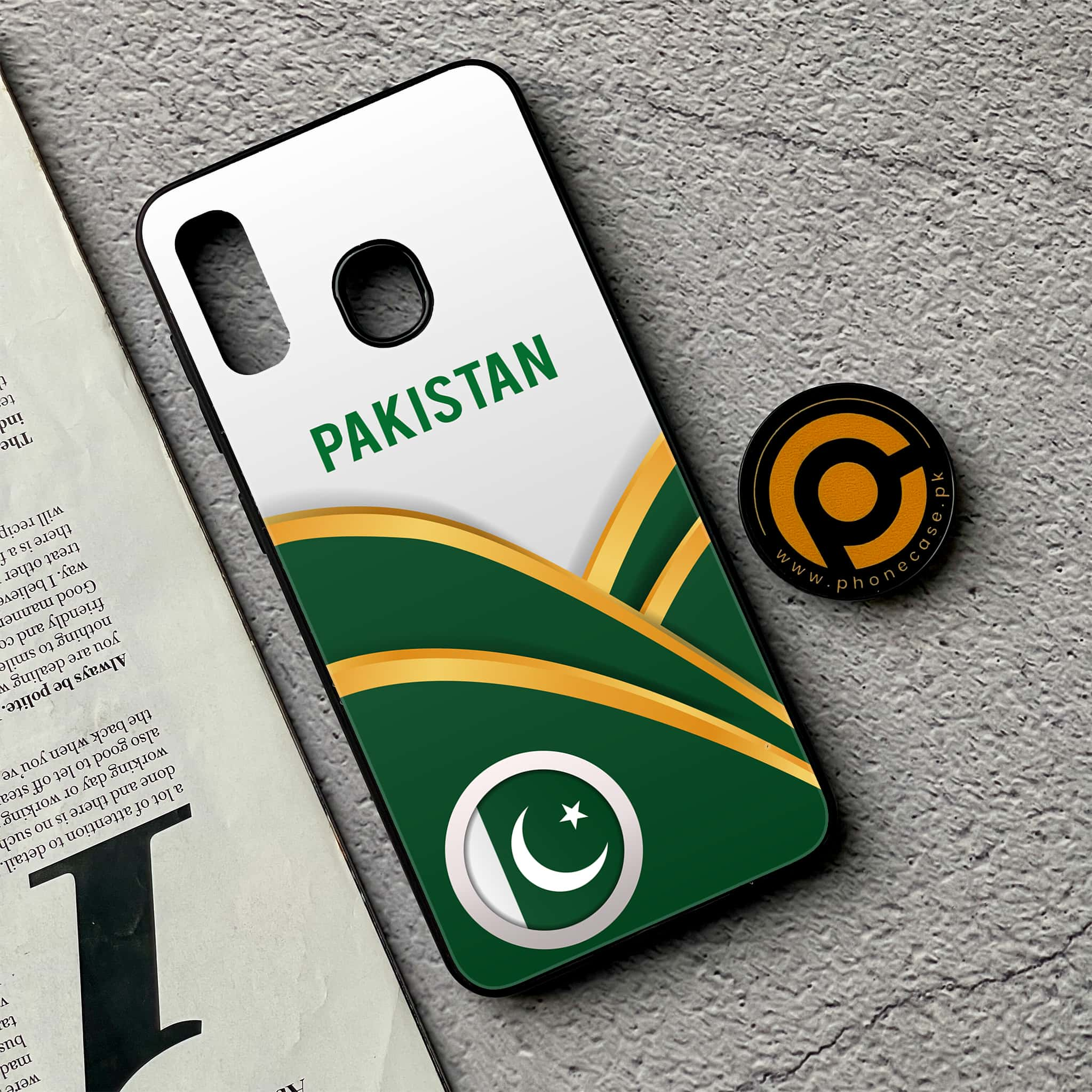 Galaxy A20/A30 - Pakistani Flag Series - Premium Printed Glass soft Bumper shock Proof Case