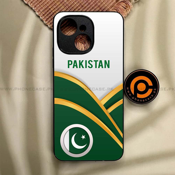 Tecno Spark 40C - Pakistani Flag Series - Premium Metal Printed soft Bumper shock Proof Case