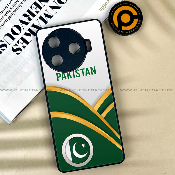 Tecno Camon 30 Pro - Pakistani Flag Series Design 1  - Premium Printed Glass soft Bumper shock Proof Case CS-18920