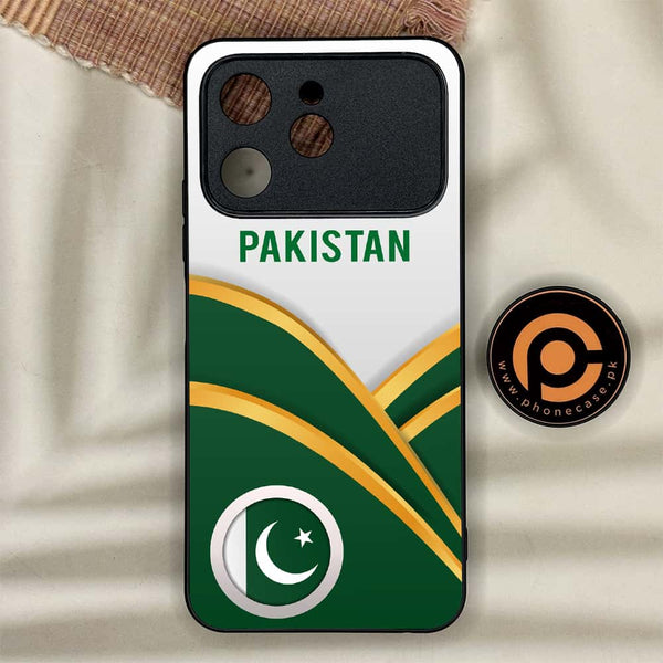 Tecno Spark 40 - Pakistani Flag Series - Premium Metal Printed soft Bumper shock Proof Case