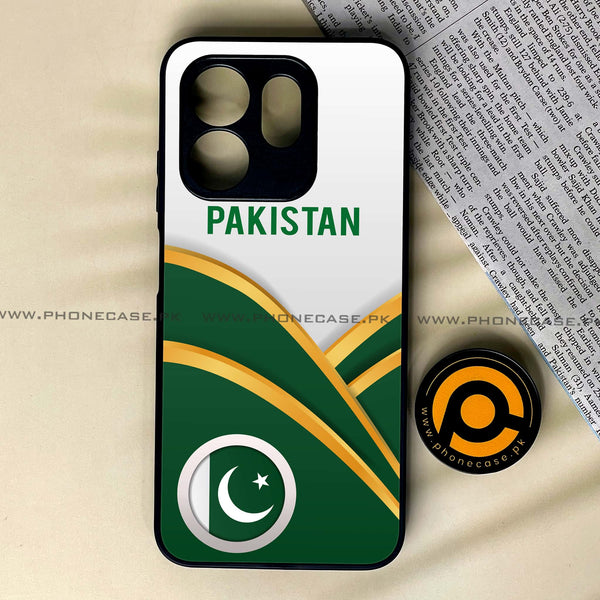 Infinix Hot 50i - Pakistani Flag Series - Premium Printed Glass soft Bumper shock Proof Case