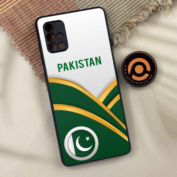Samsung Galaxy A71 - Pakistani Flag Design 1 - Premium Metal Printed soft Bumper shock Proof Case CS-44493