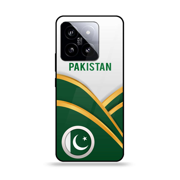 Xiaomi 14 - Pakistani Flag Series - Premium Printed Glass soft Bumper shock Proof Case