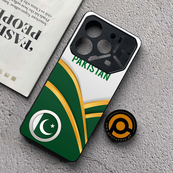 Tecno Pova 6 Neo - Pakistani Flag Series - Premium Metal  Printed soft Bumper shock Proof Case