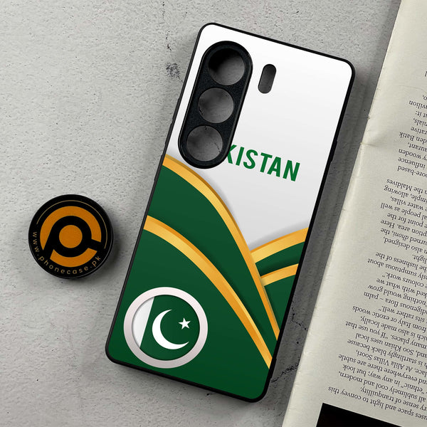 Tecno Camon 40 - Pakistani Flag Series - Premium Metal Printed Soft Bumper Shockproof Case