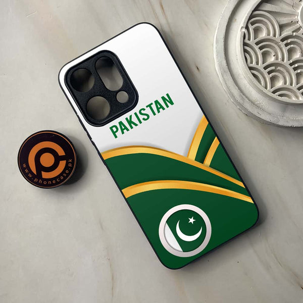 Oppo Reno 14 5G - Pakistani Flag Series - Premium Metal Printed soft Bumper shock Proof Case