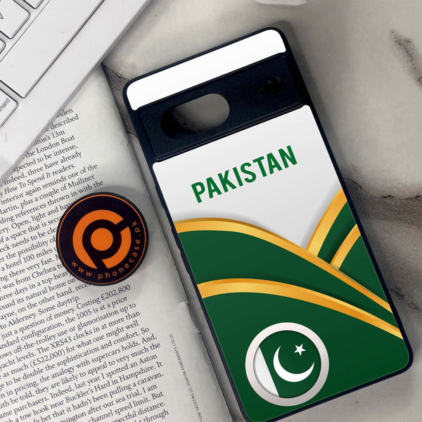 Google Pixel 7 - Pakistani Flag Series - Premium Metal Printed soft Bumper Shock Proof Case