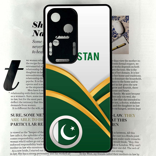 Vivo V30 - Pakistani Flag Series - Premium Printed Glass soft Bumper shock Proof Case