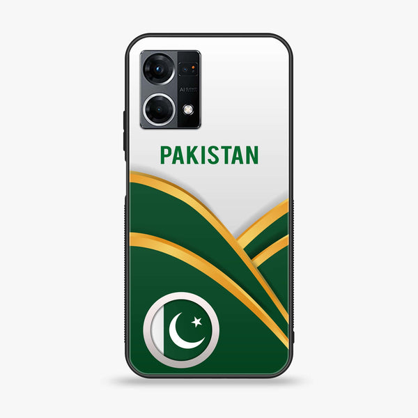 Oppo Reno 7 - Pakistani Flag Series - Premium Printed Glass soft Bumper shock Proof Case