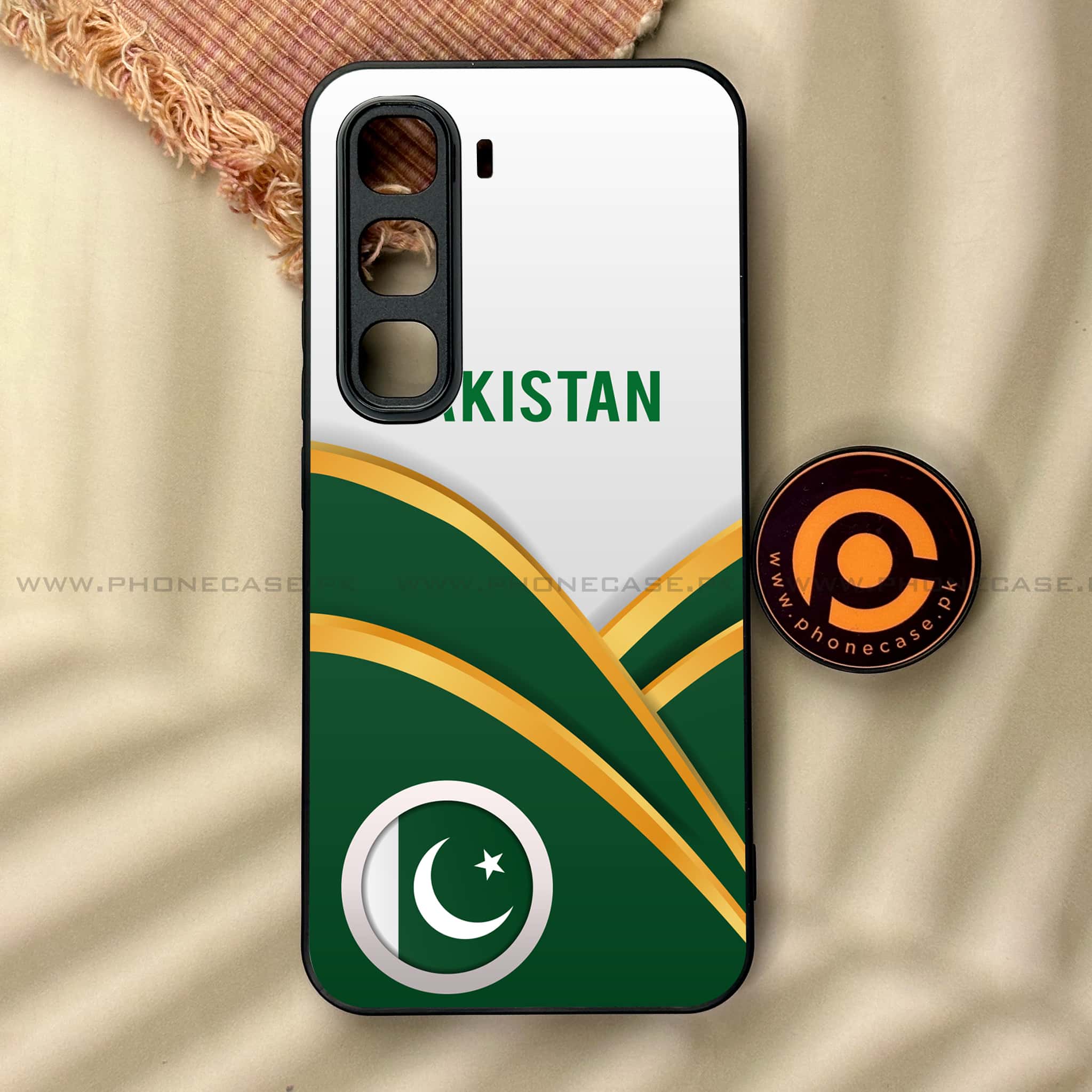 Infinix Hot 60 Pro - Pakistani Flag Series - Premium Metal Printed soft Bumper shock Proof Case