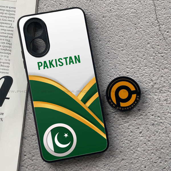 Oppo A18 4G/ Oppo A38 4G - Pakistani Flag Design 1- Premium Printed Metal soft Bumper shock Proof Case CS-28315