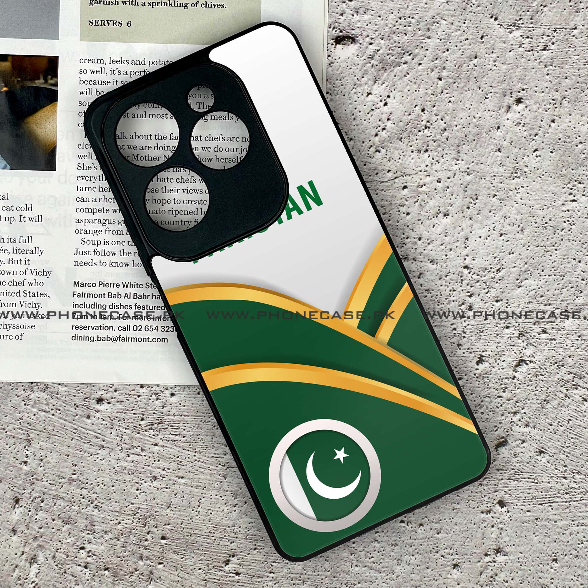Infinix Hot 40 - Pakistani Flag Series - Premium Metal Printed soft Bumper shock Proof Case