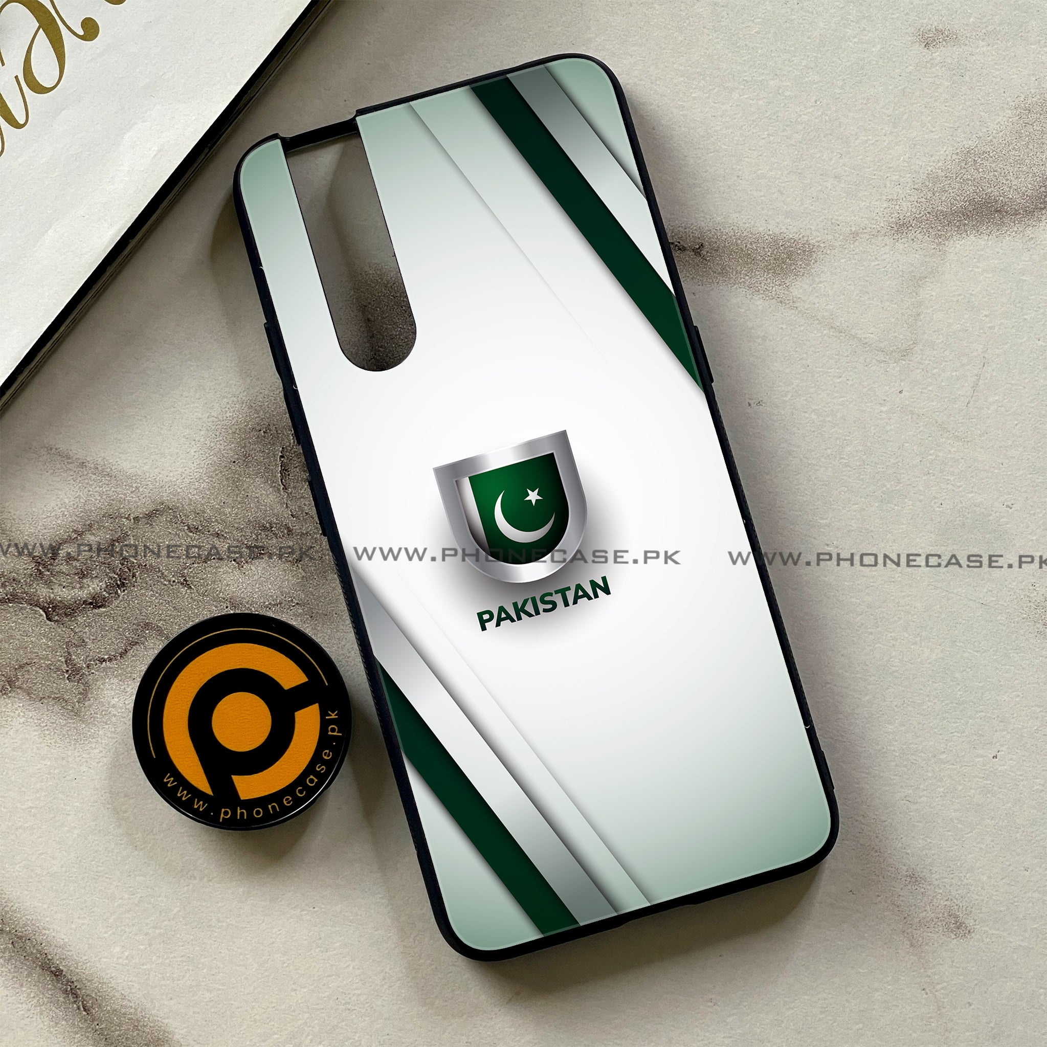 Vivo V15 Pro - Pakistani Flag Series - Premium Printed Glass soft Bumper shock Proof Case