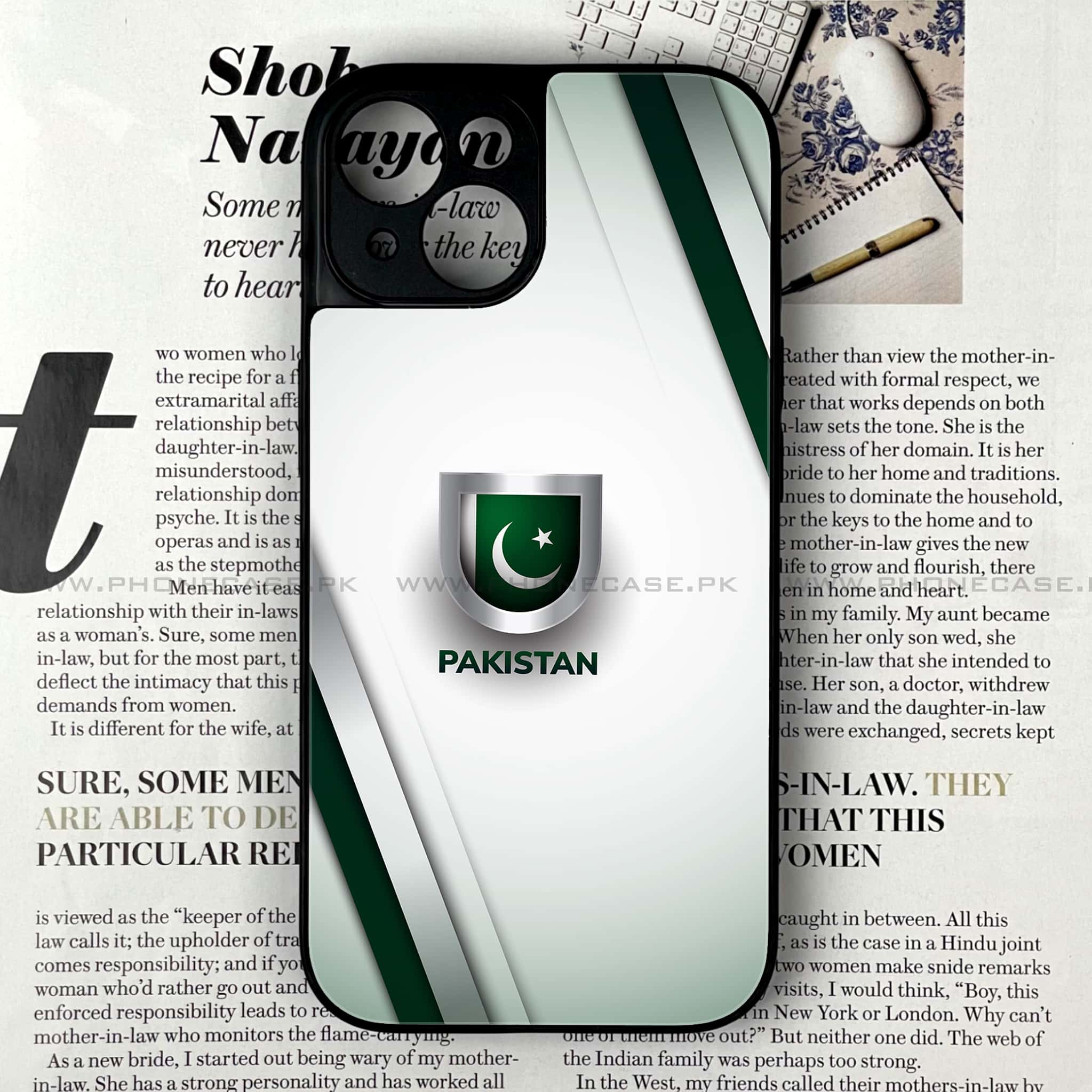 iPhone 15 Plus - Pakistani Flag Series - Premium Printed Glass soft Bumper shock Proof Case