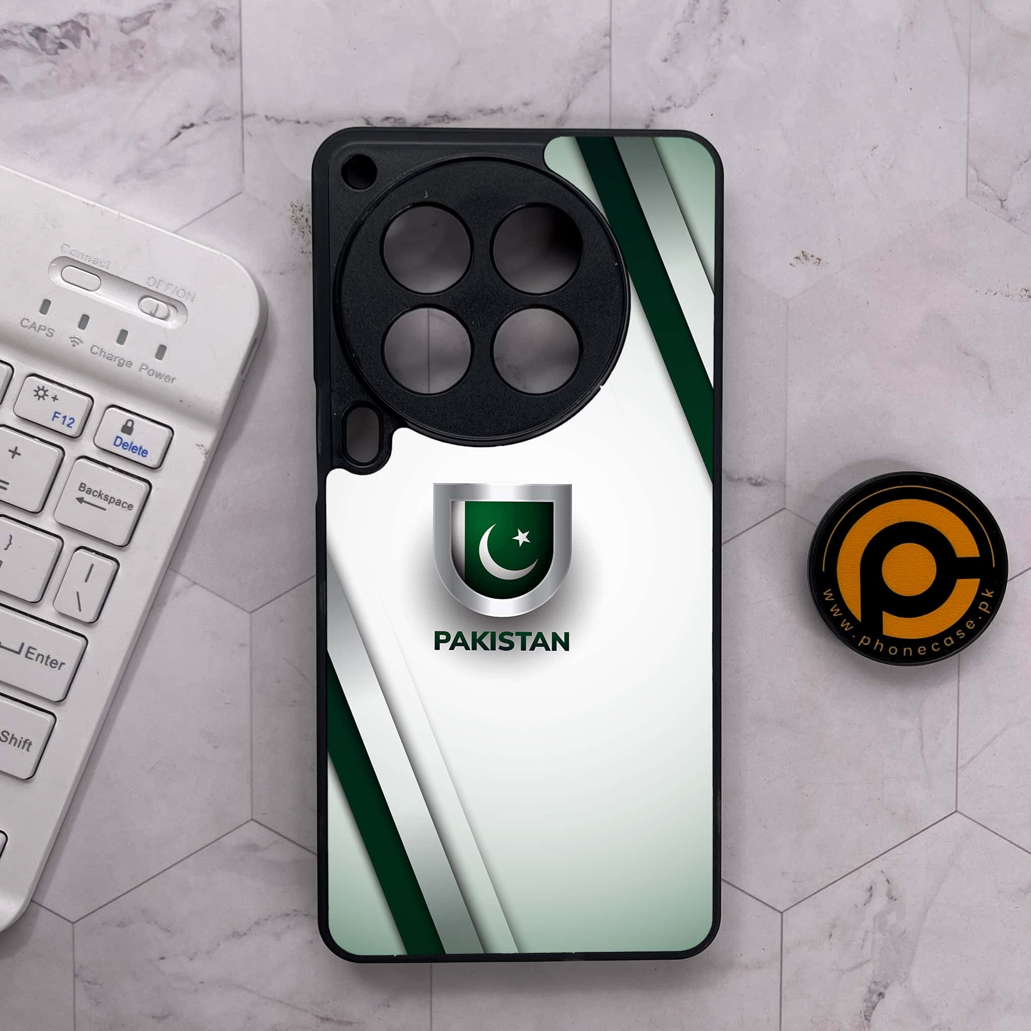 Tecno Camon 30 Premier - Pakistani Flag Series - Premium Metal Printed soft Bumper shock Proof Case