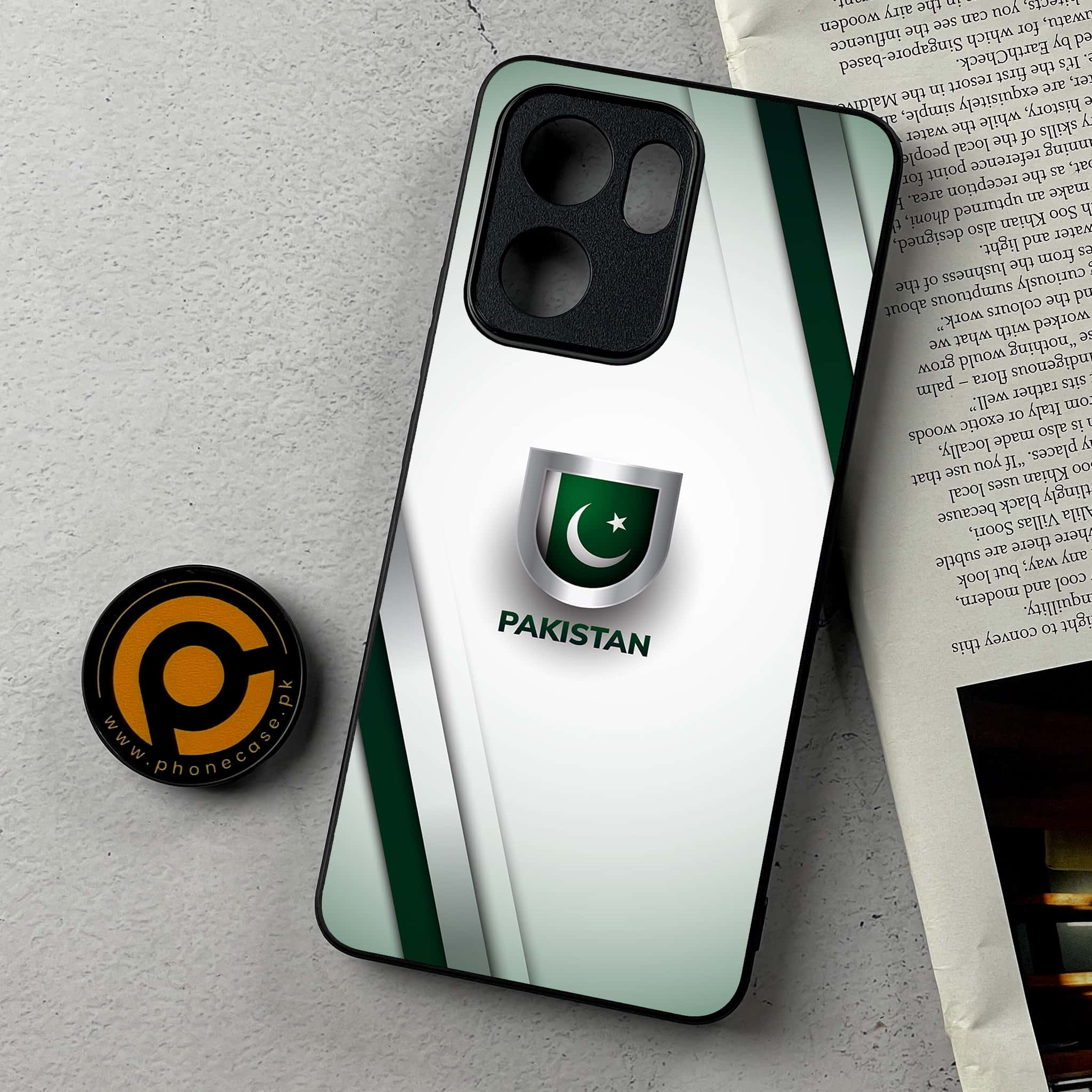 Oppo Reno 13F - Pakistani Flag Series - Premium Metal Printed Soft Bumper Shockproof Case