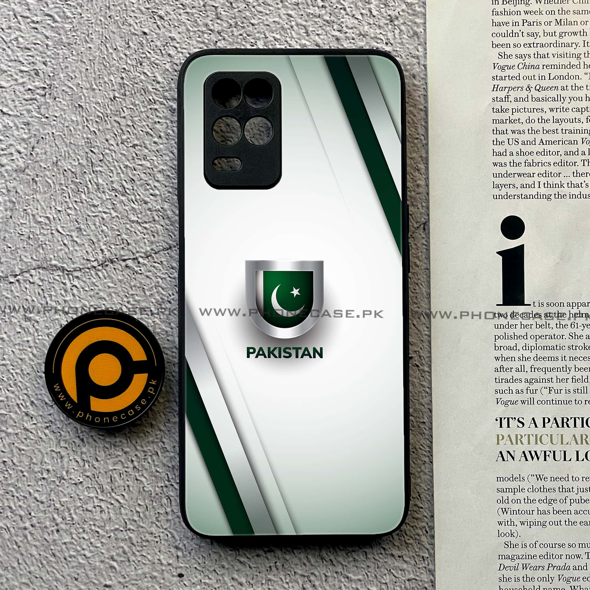 Realme Narzo 30 5G - Pakistani Flag Series - Premium Printed Glass soft Bumper shock Proof Case