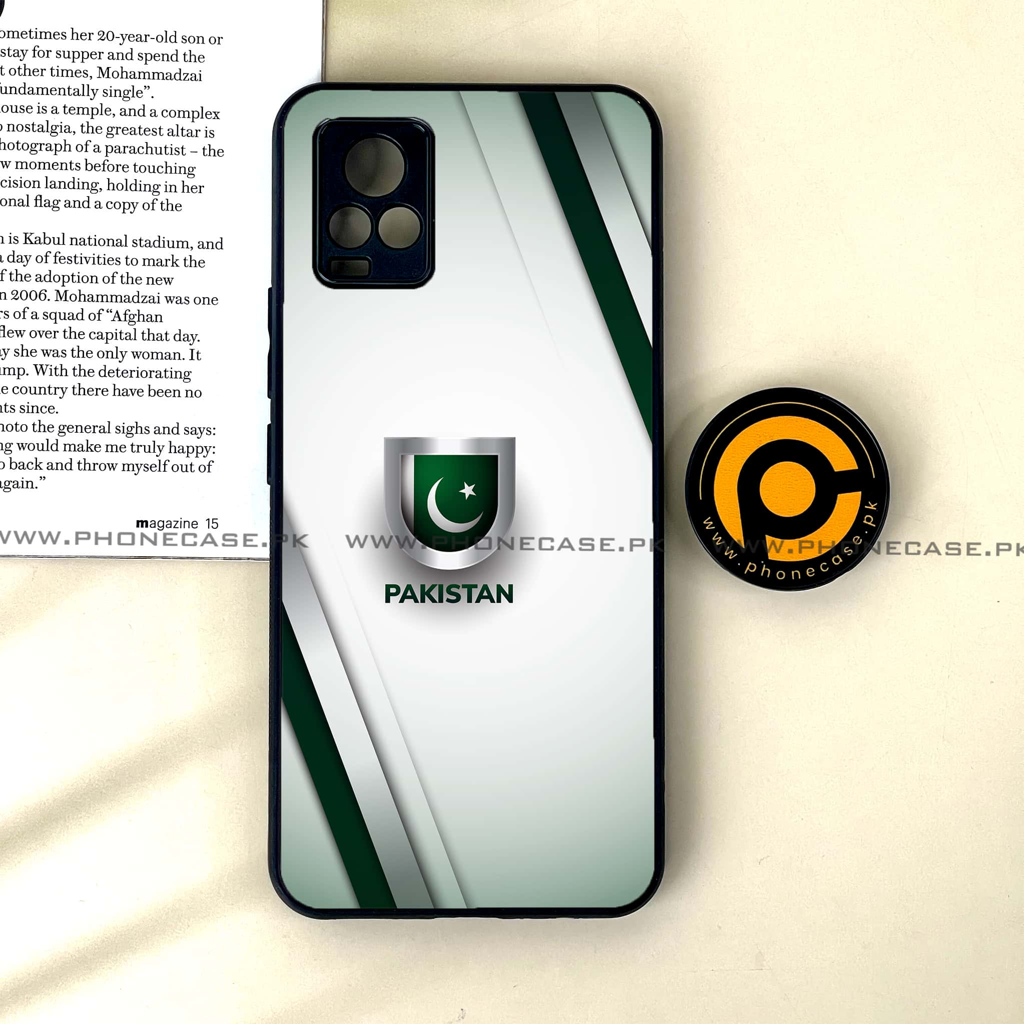 Vivo V20 - Pakistani Flag Series - Premium Printed Glass soft Bumper shock Proof Case