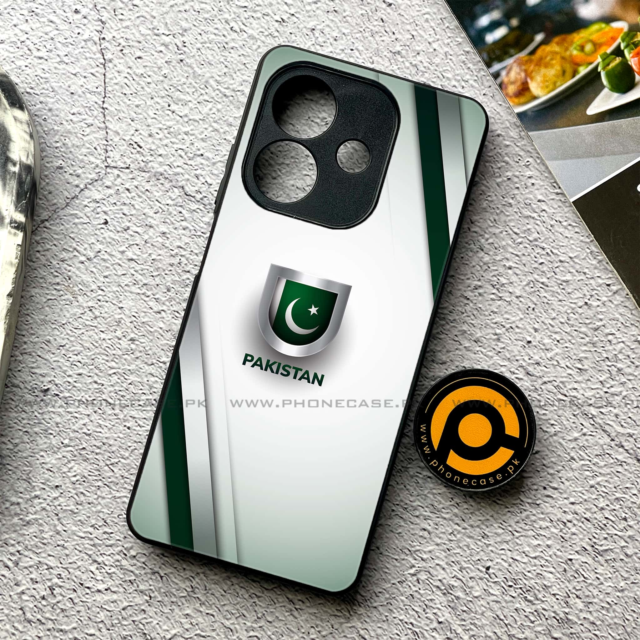 Oppo A3 2024 - Pakistani Flag Series - Premium Printed Glass soft Bumper shock Proof Case