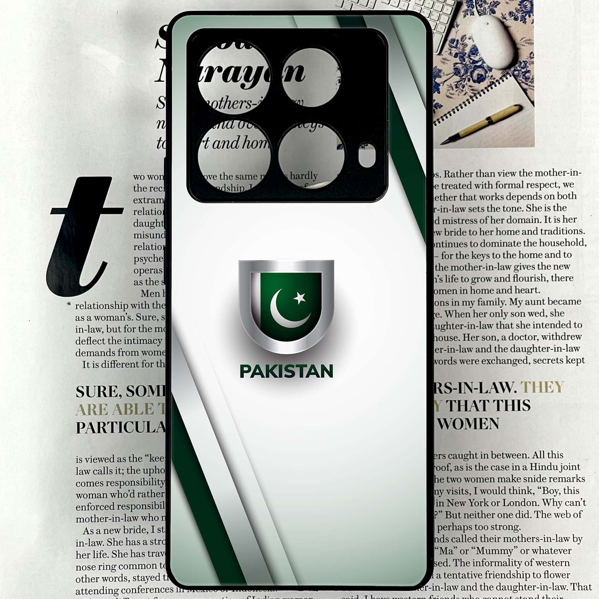 Infinix Note 40 4G - Pakistani Flag Series - Premium Printed Glass soft Bumper shock Proof Case