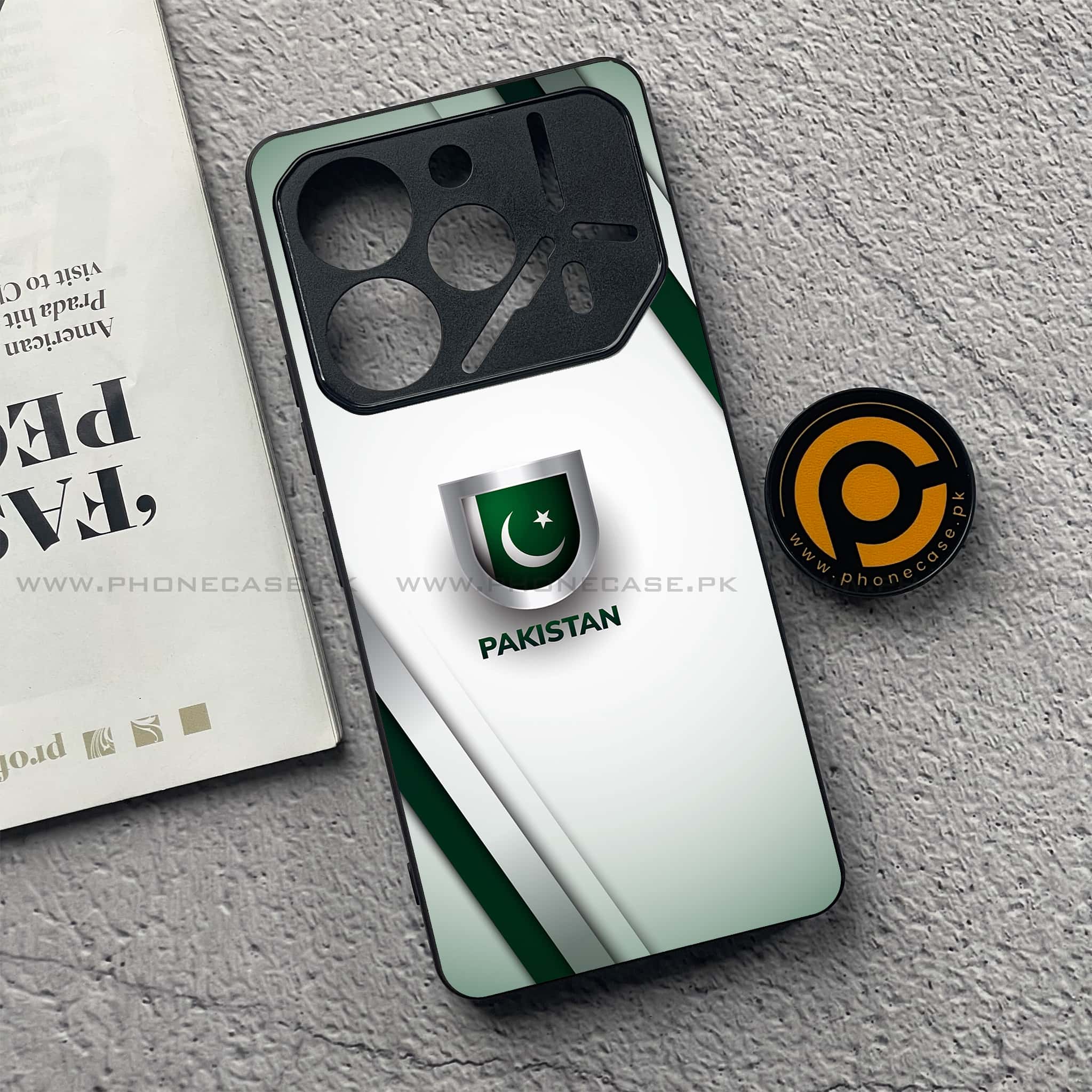 Tecno Pova 6 - Pakistani Flag Series - Premium Printed Glass soft Bumper shock Proof Case