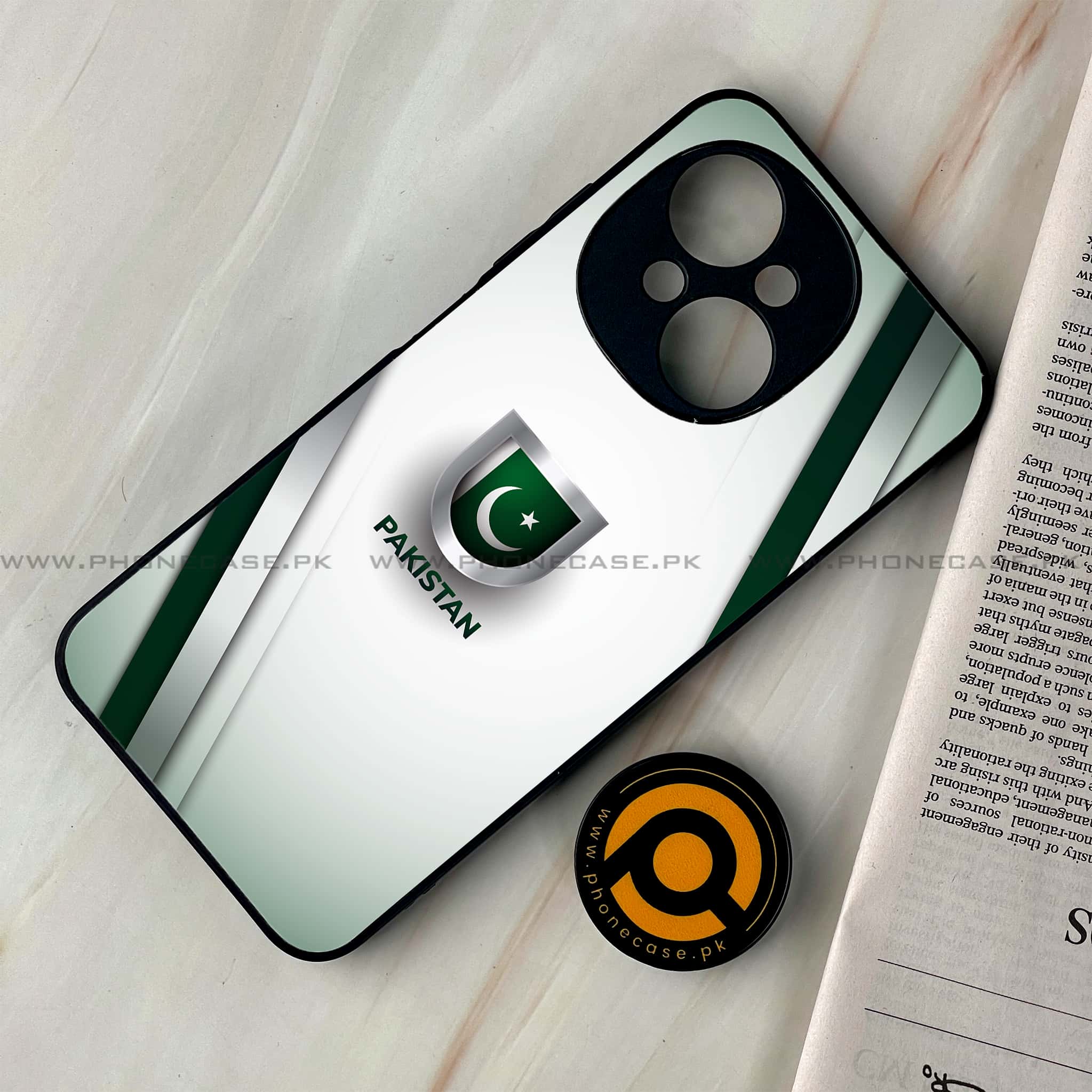 Tecno Spark Go 1 - Pakistani Flag Series - Premium Printed Glass soft Bumper shock Proof Case