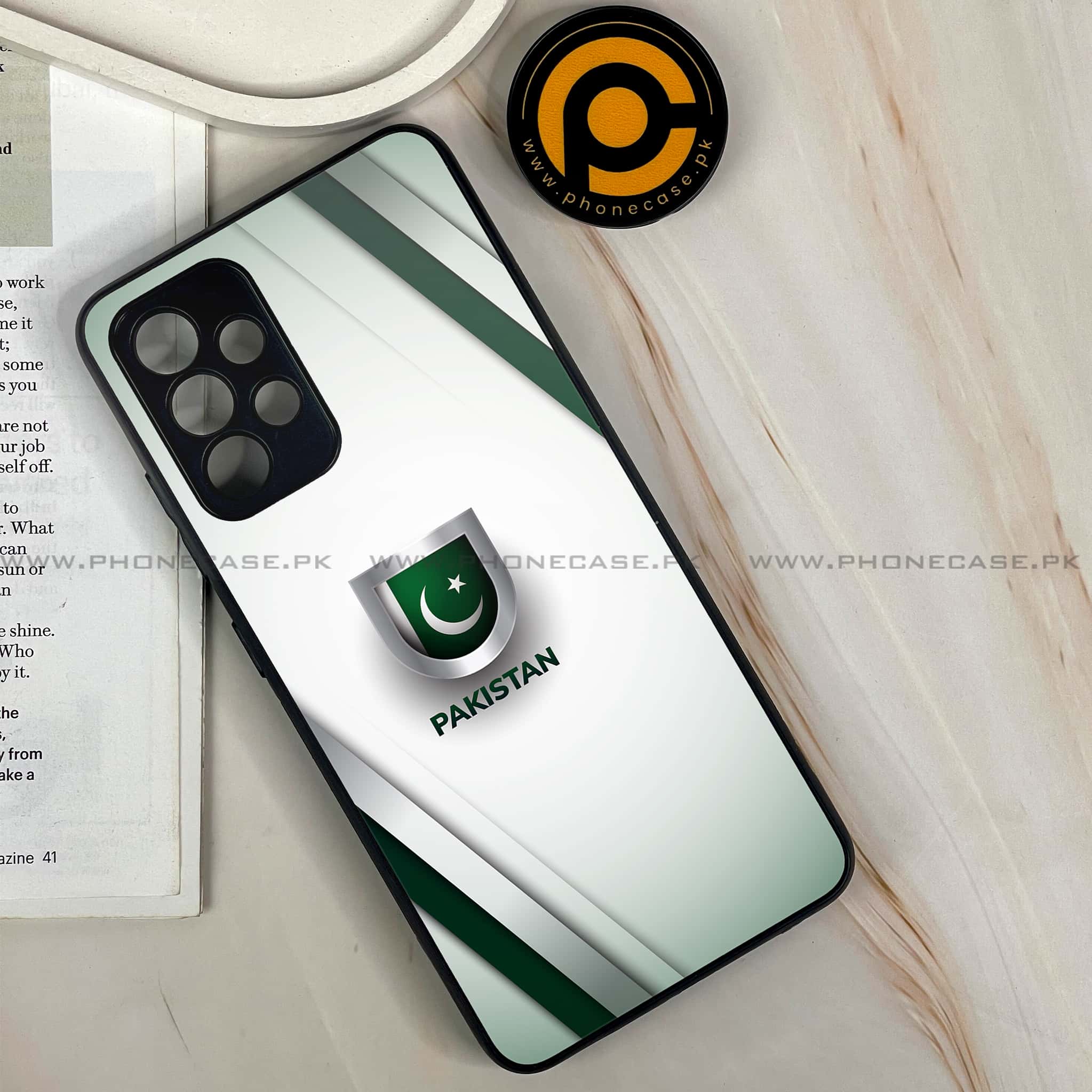 Samsung Galaxy A13 - Pakistani Flag Series - Premium Printed Glass soft Bumper shock Proof Case