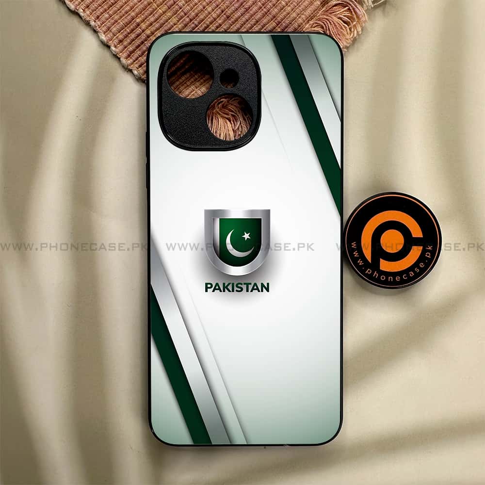 Tecno Spark 40C - Pakistani Flag Series - Premium Metal Printed soft Bumper shock Proof Case