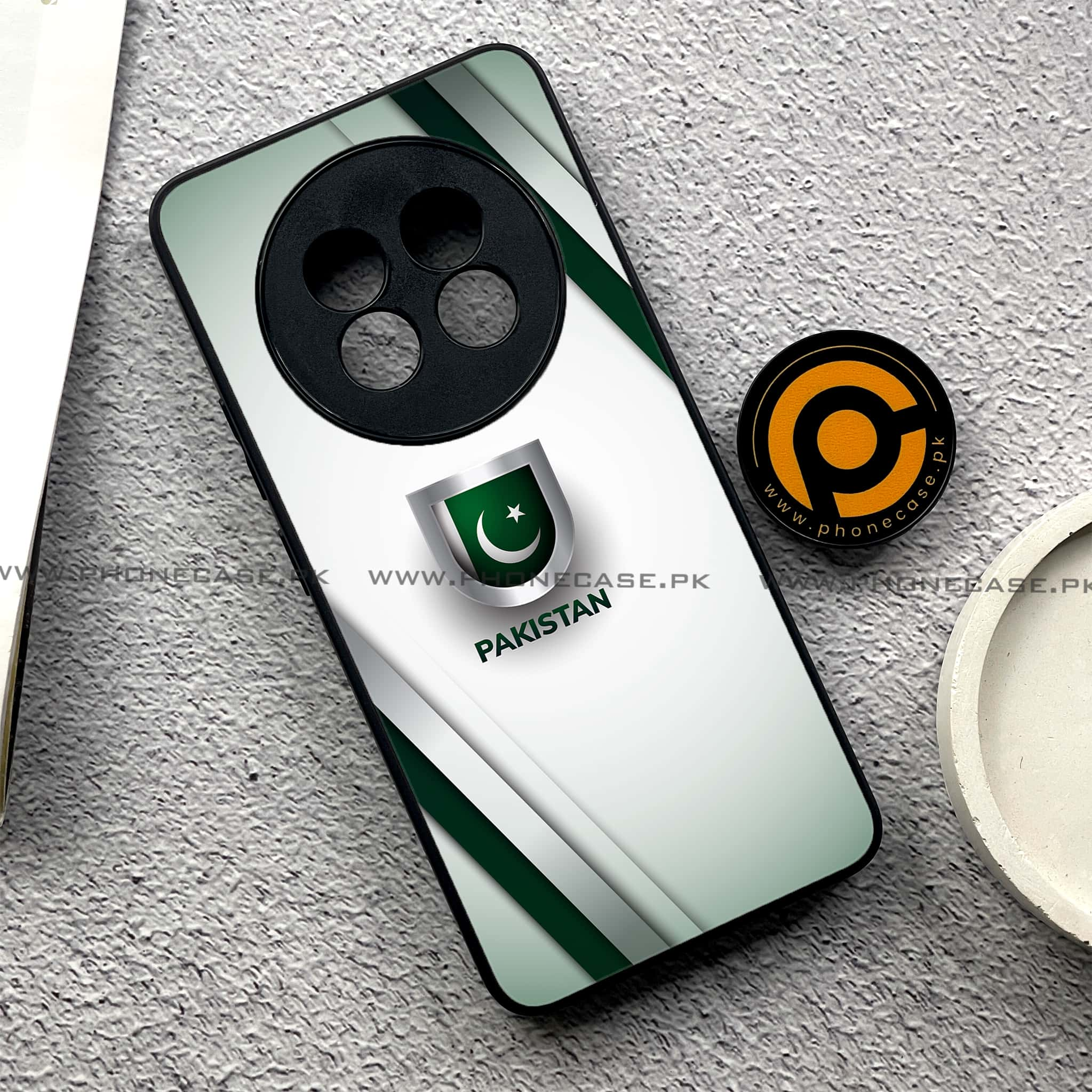 Realme 13 Plus - Pakistani Flag Series - Premium Printed Glass soft Bumper shock Proof Case