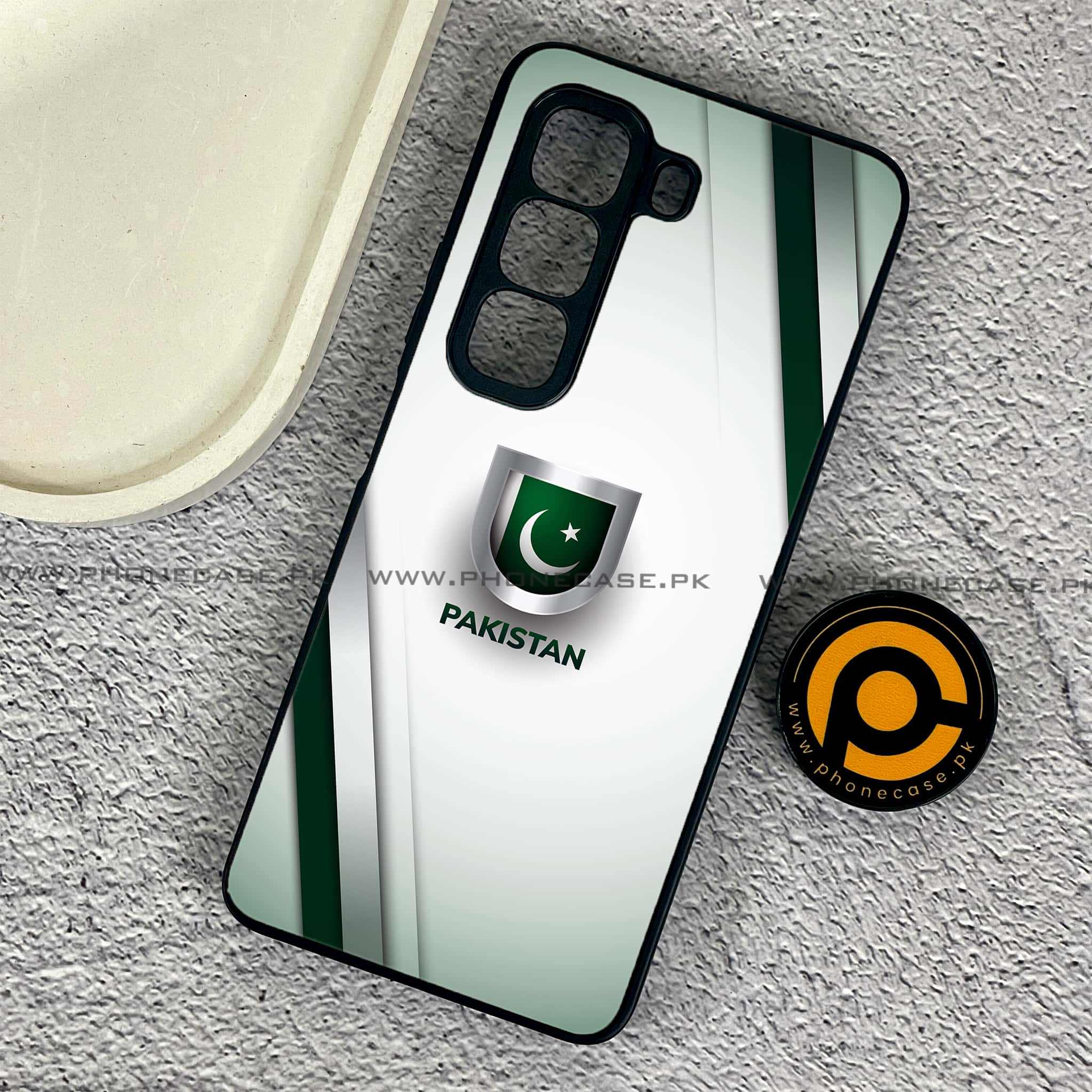 Infinix Hot 50 Pro - Pakistani Flag Series - Premium Printed Glass soft Bumper shock Proof Case